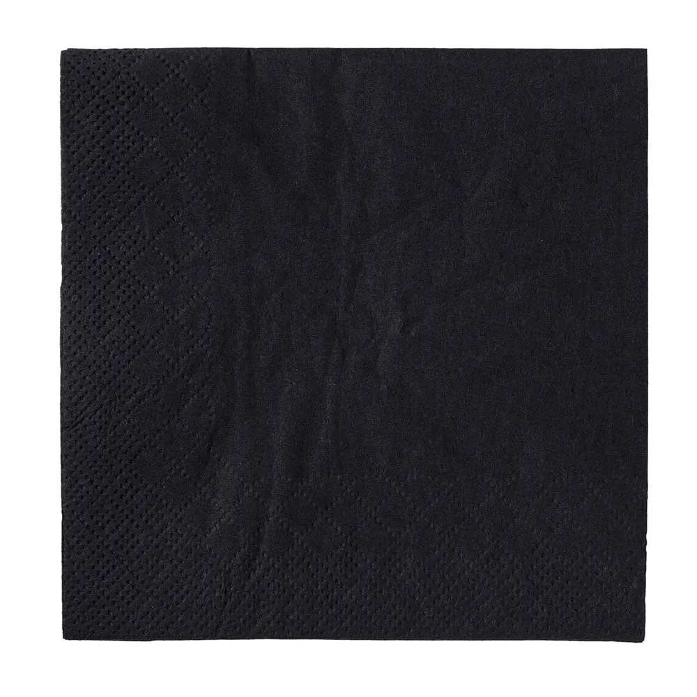 1200 Ct Bulk Black Paper Napkins 5.5" Beverage Cocktail Party Event Restaurant