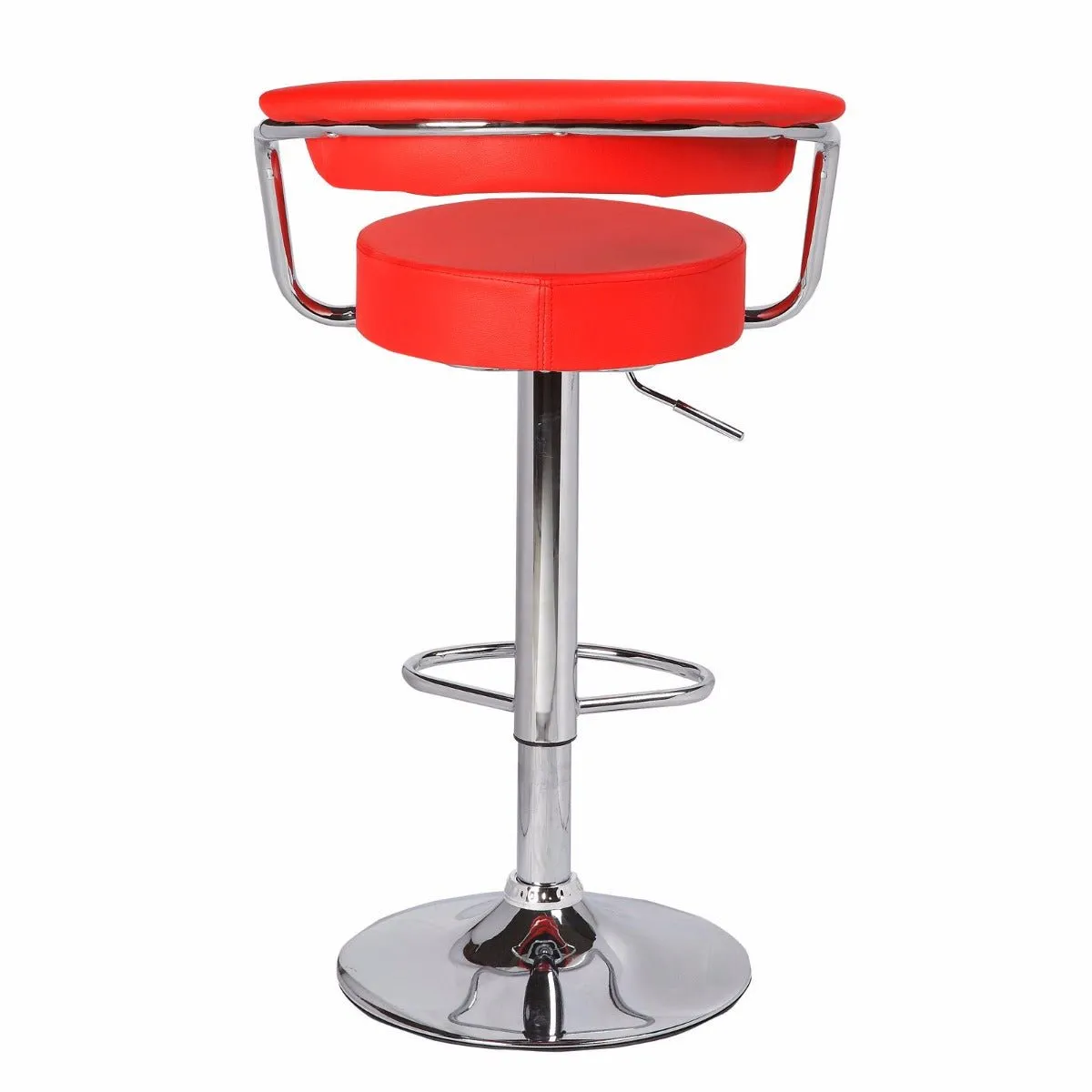 2 PCS Red Bar Stool With Gas Lift