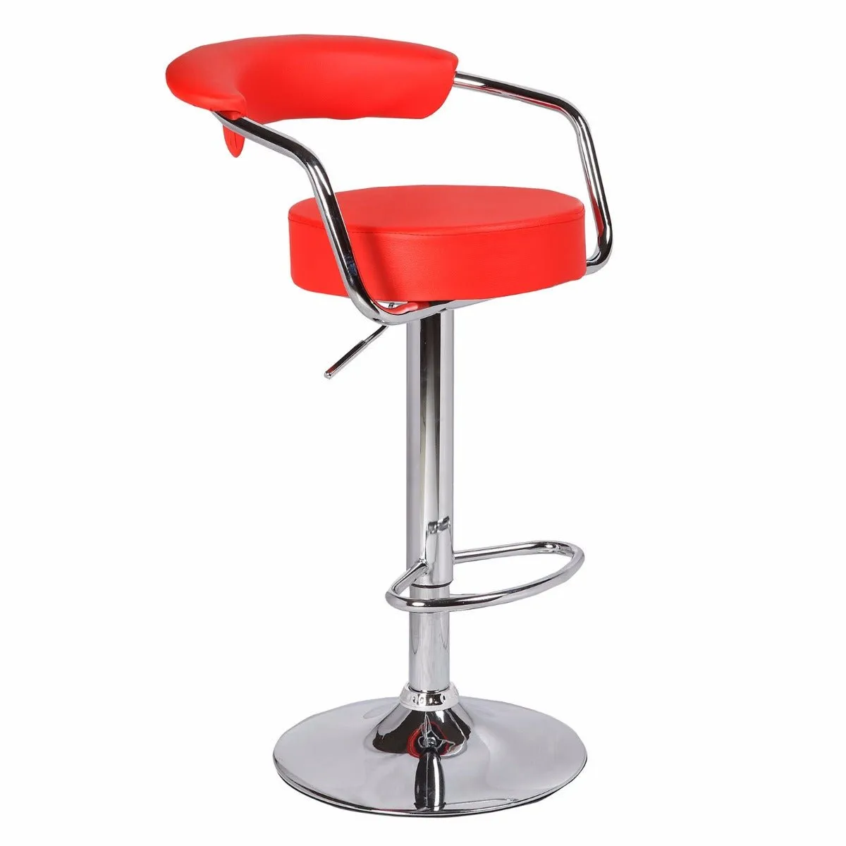 2 PCS Red Bar Stool With Gas Lift