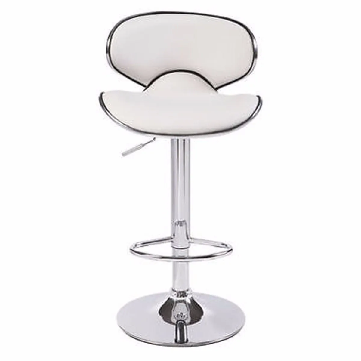 2X White Bar / Kitchen Stools With Gas Lift