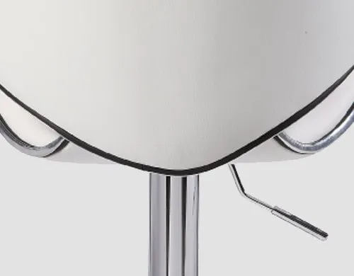 2X White Bar / Kitchen Stools With Gas Lift