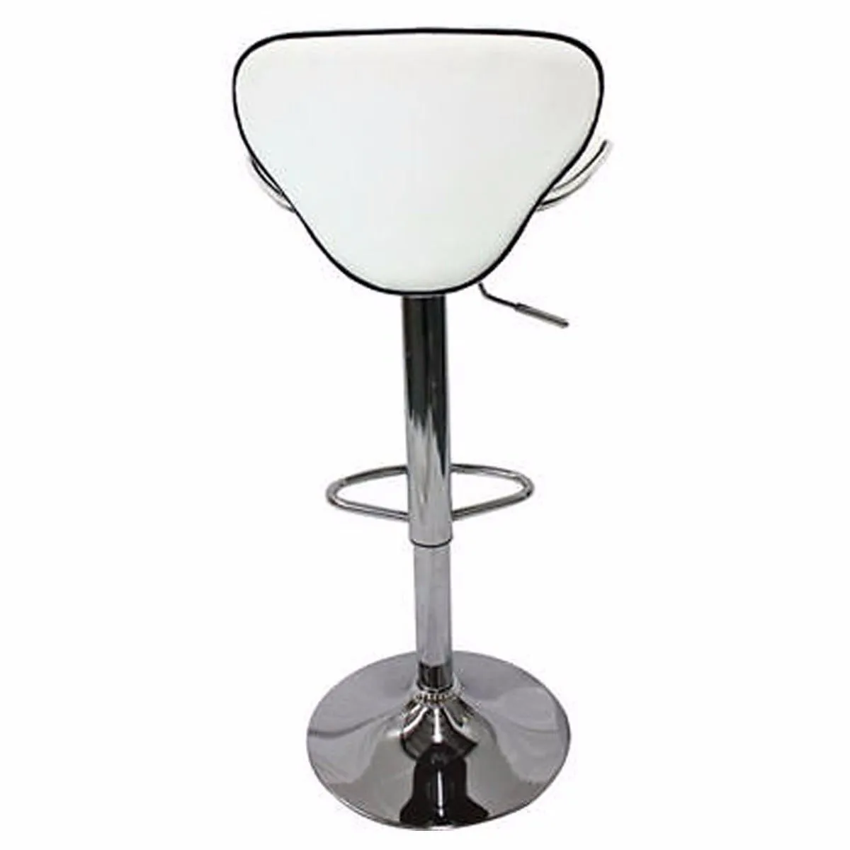 2X White Bar / Kitchen Stools With Gas Lift