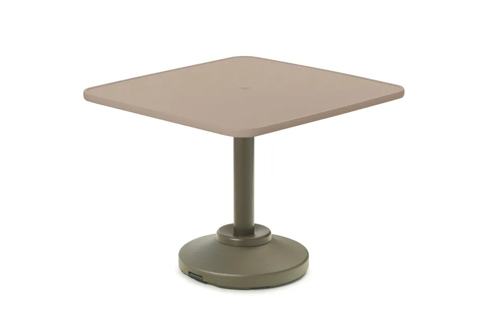 36" Square Value Hammered MGP Weighted Pedestal Base Tables By Telescope Casual