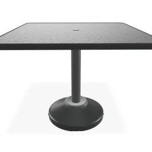 36" Square Value Hammered MGP Weighted Pedestal Base Tables By Telescope Casual