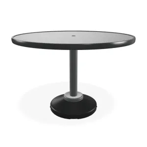 42" Round Value Hammered MGP Weighted Pedestal Base Tables By Telescope Casual