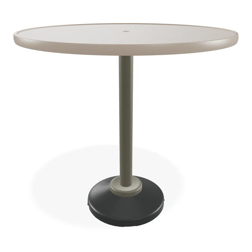 42" Round Value Hammered MGP Weighted Pedestal Base Tables By Telescope Casual