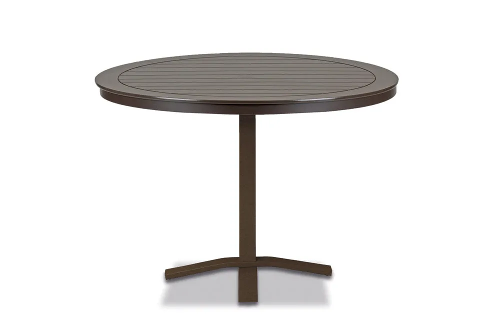 48" Round MGP Slat Top  Pedestal Base Tables By Telescope Casual