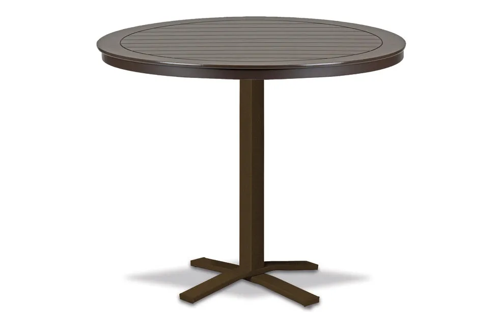 48" Round MGP Slat Top  Pedestal Base Tables By Telescope Casual