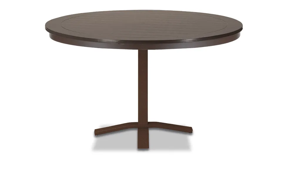 48" Round MGP Slat Top  Pedestal Base Tables By Telescope Casual