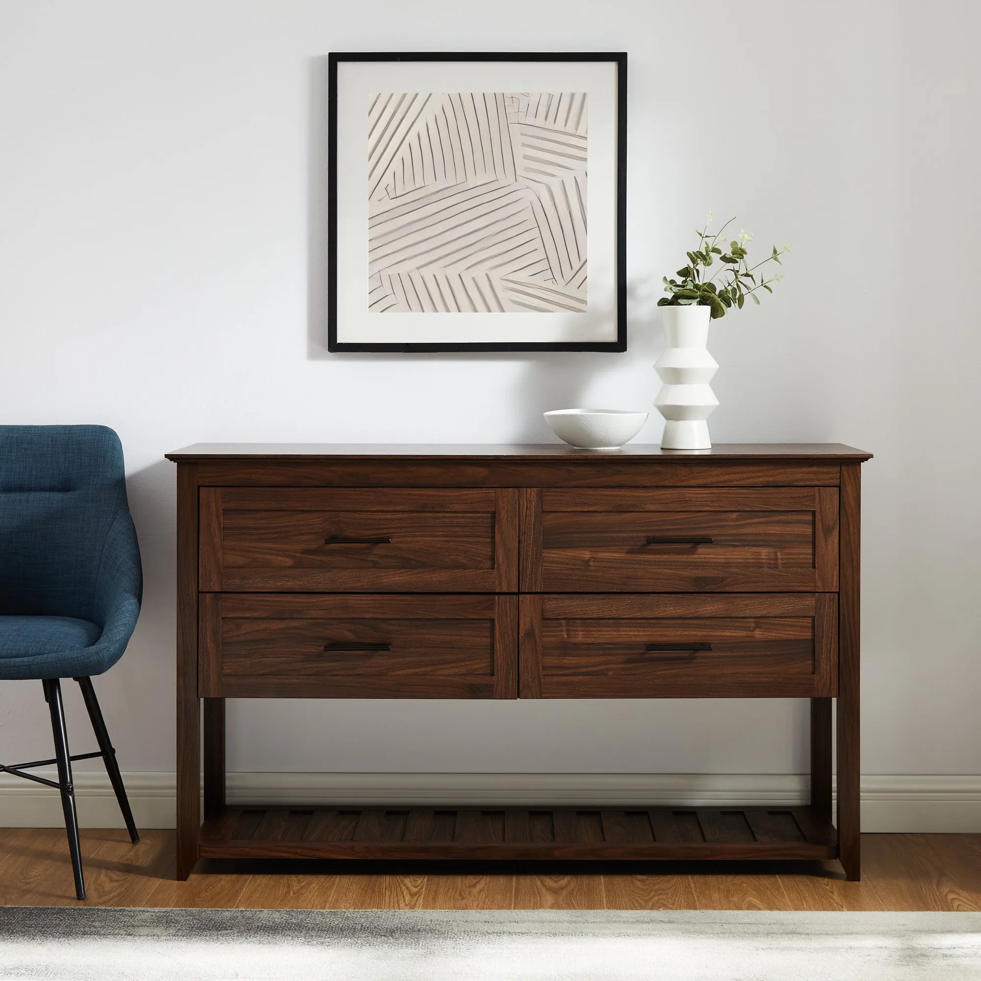 54" 4-Door Wood Buffet Sideboard & TV Stand