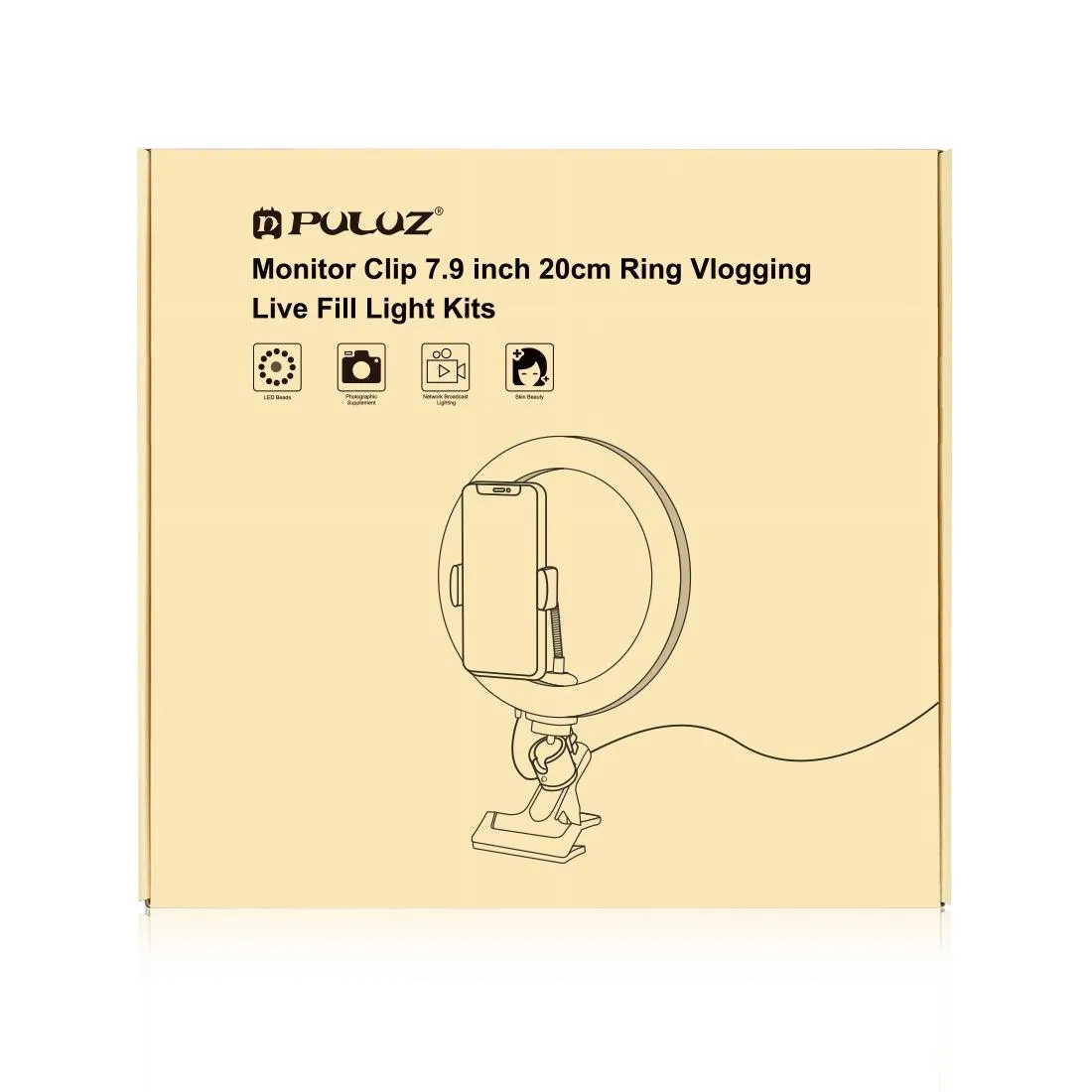 7.9 Ring Selfie Light with Dual Colour Led for Vlogging & Photography