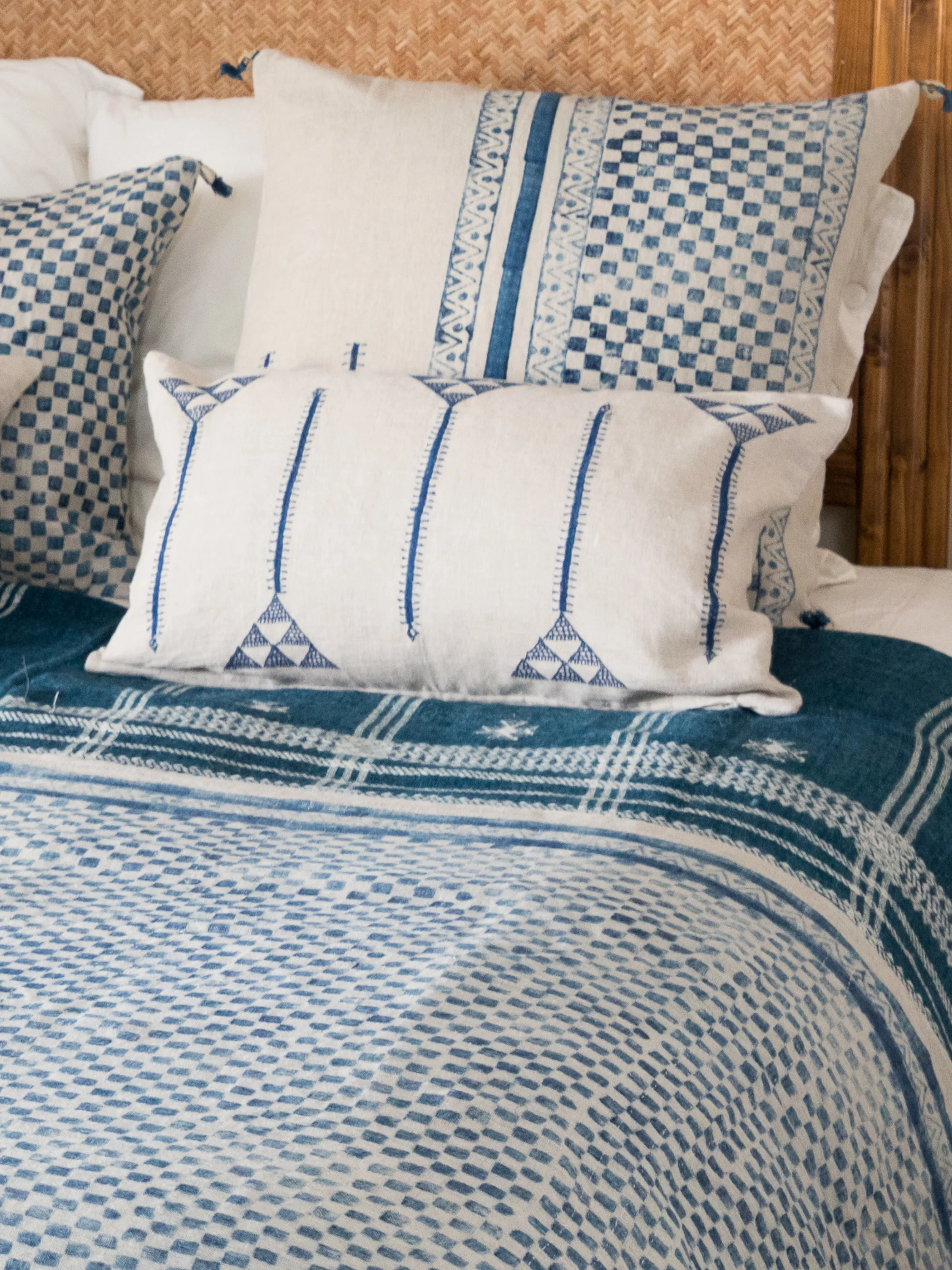 Anguri Lines Indigo Decorative Pillow Cover
