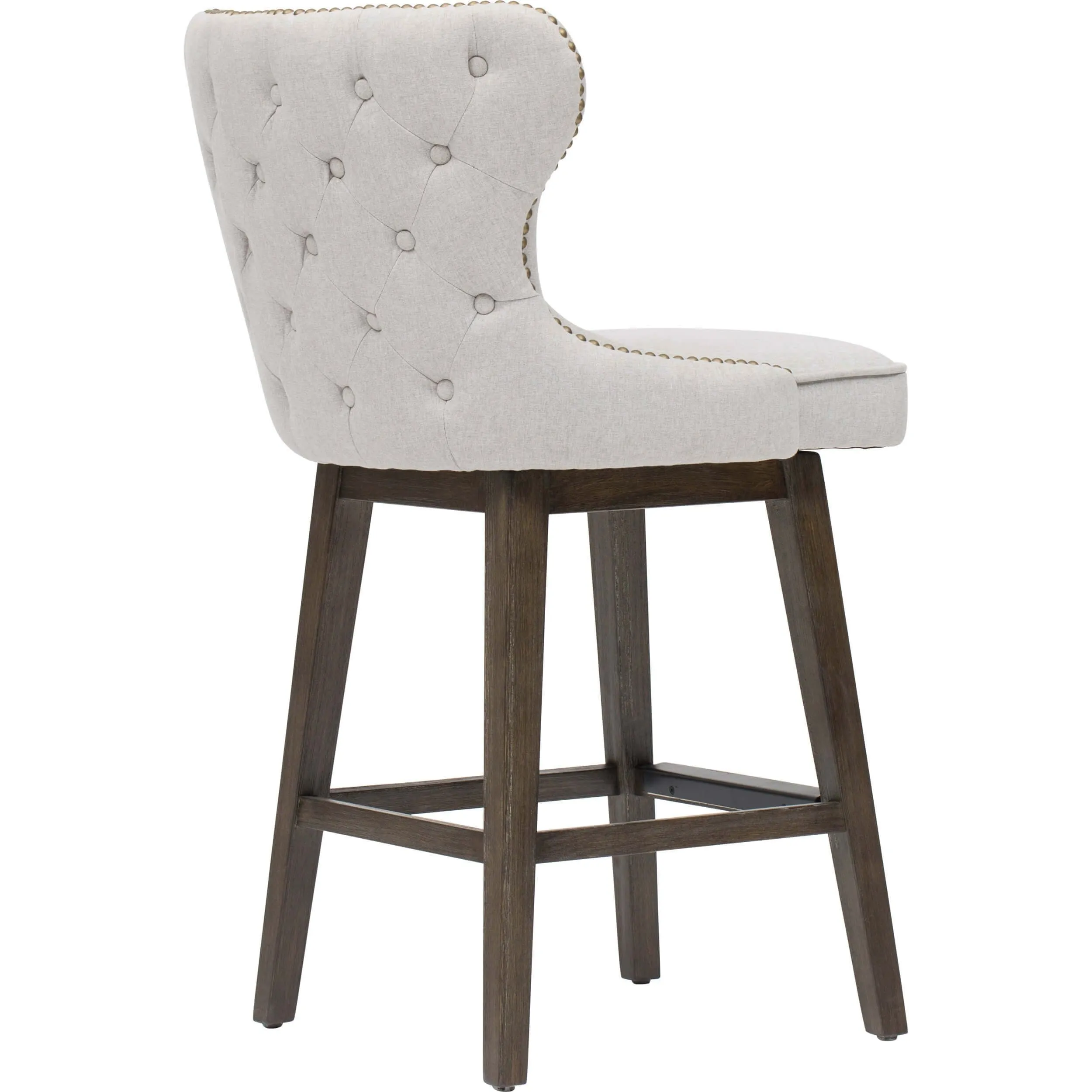 Ariana Swivel Counter Stool, Light Grey