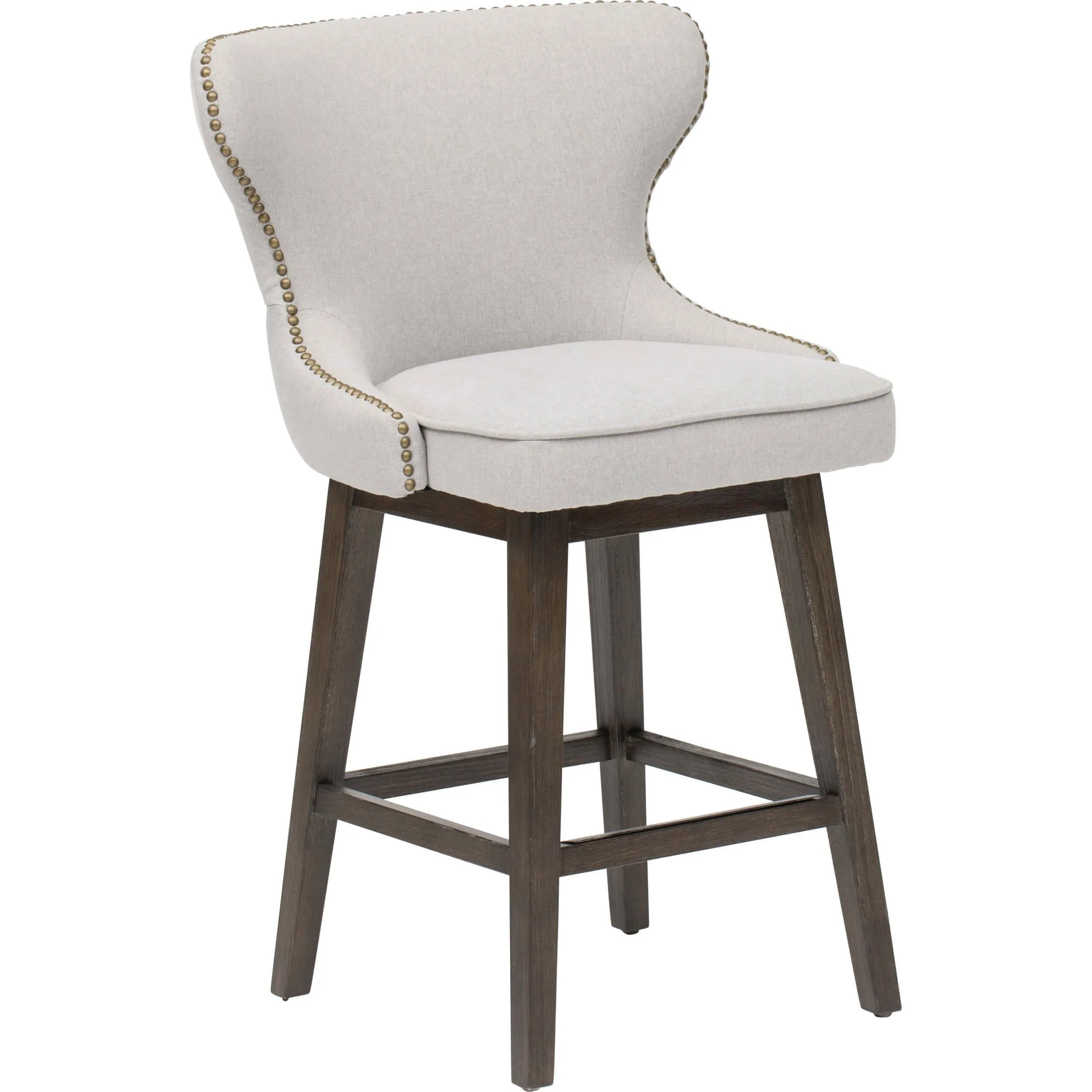 Ariana Swivel Counter Stool, Light Grey