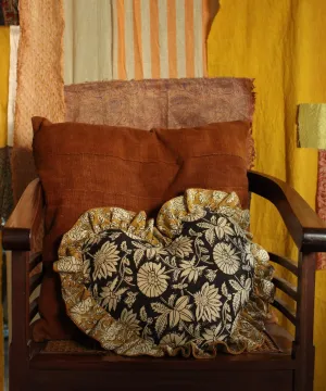 Block Printed Heart Pillow