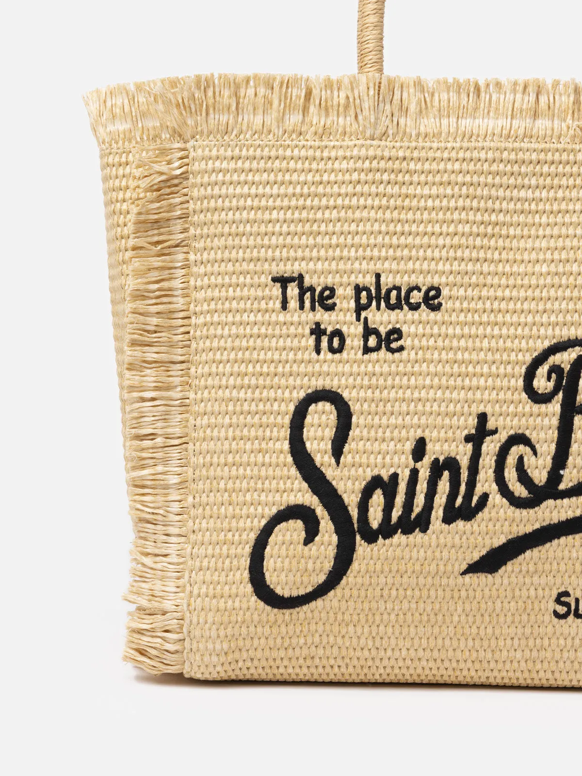 Borsa a spalla Vanity effetto paglia beige