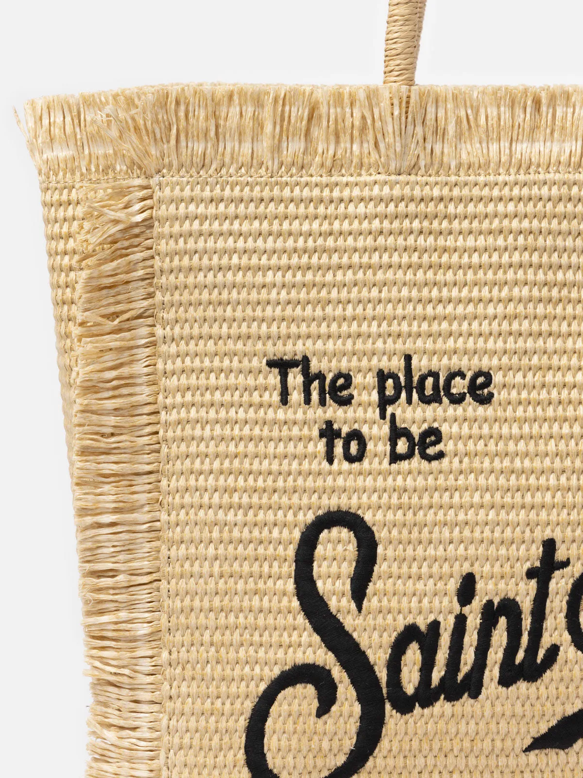Borsa a spalla Vanity effetto paglia beige