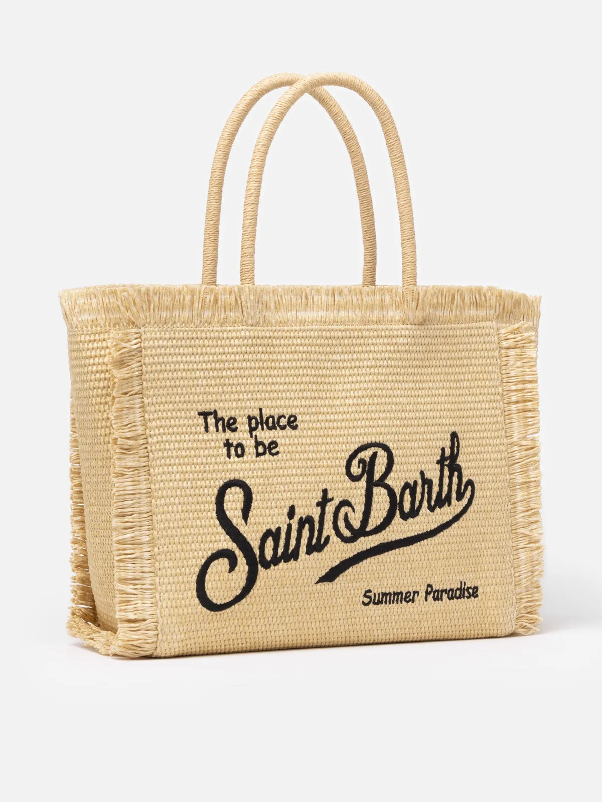Borsa a spalla Vanity effetto paglia beige