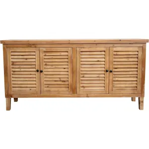 Cabinet Low 4 Door Louvre Natural