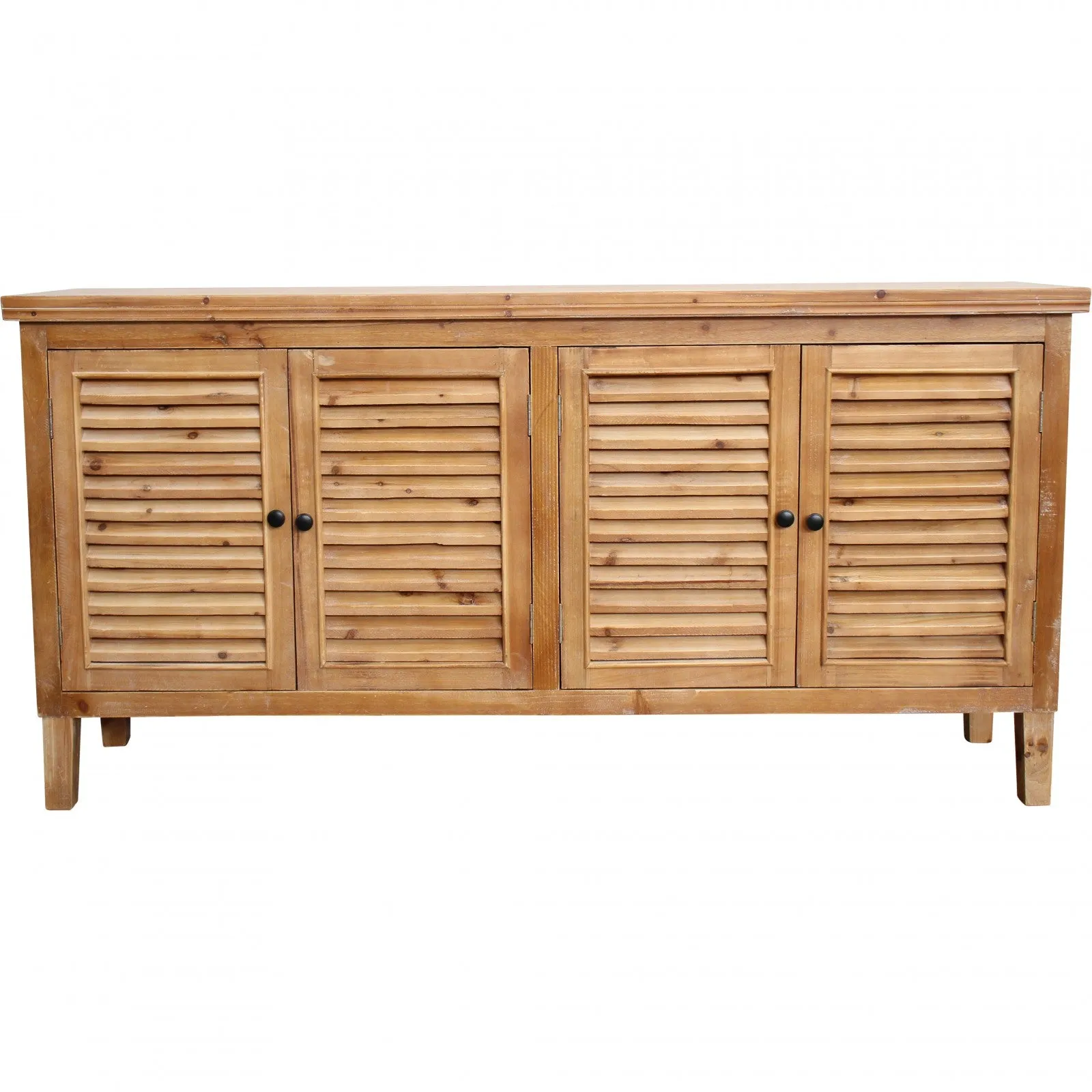 Cabinet Low 4 Door Louvre Natural