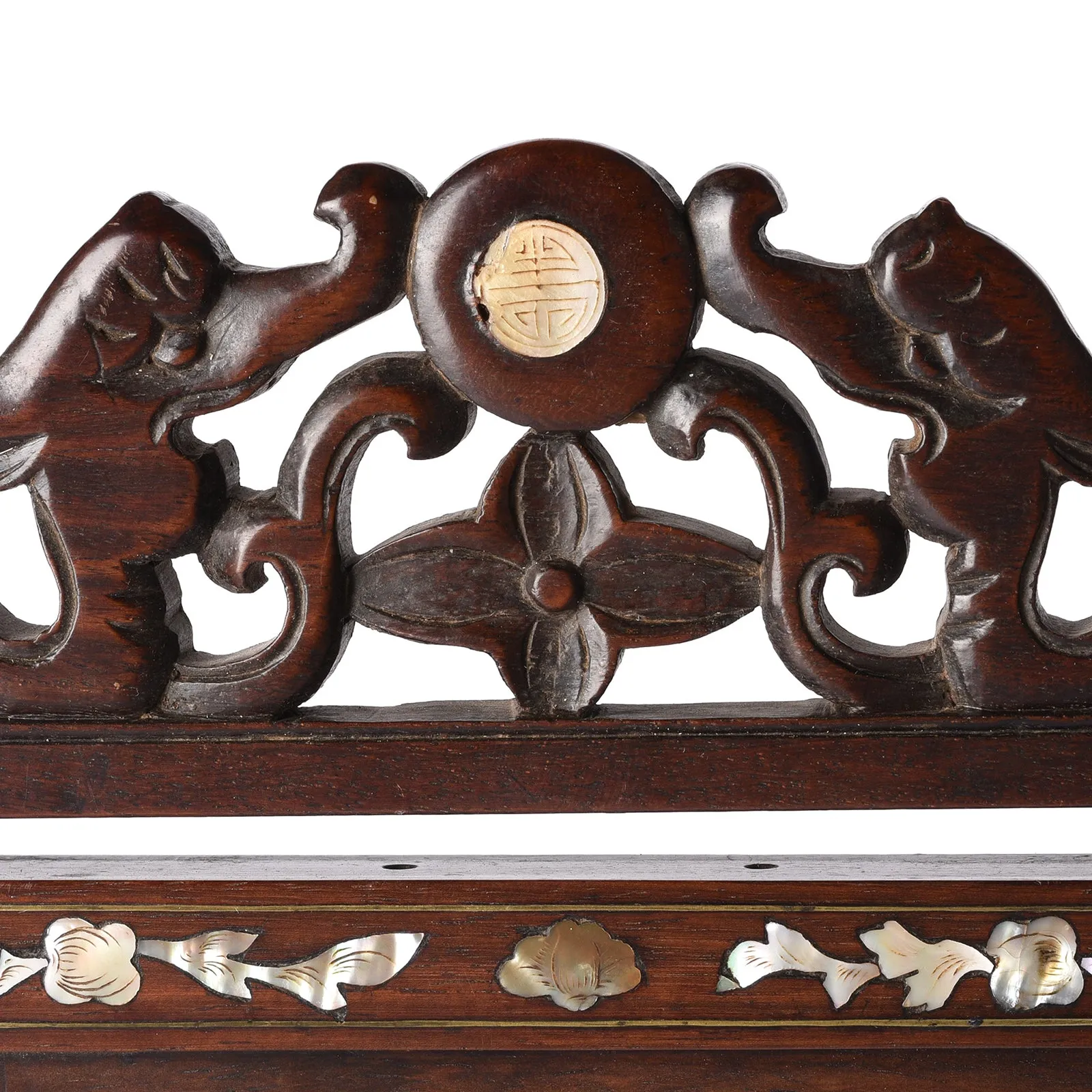 Chinese Mother of Pearl Inlaid Table Mirror - Ca 1890