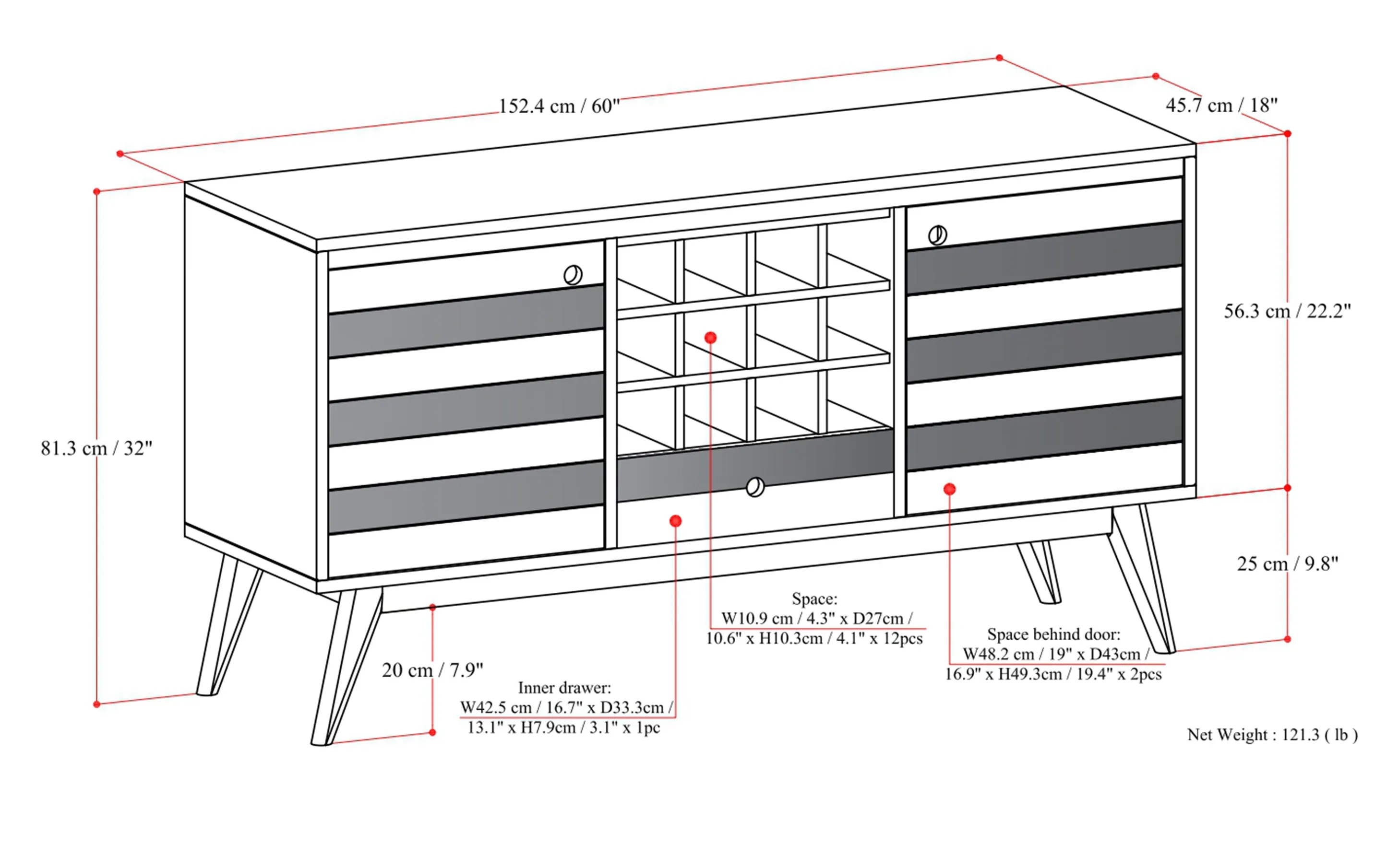 Clarkson Sideboard with Wine Storage