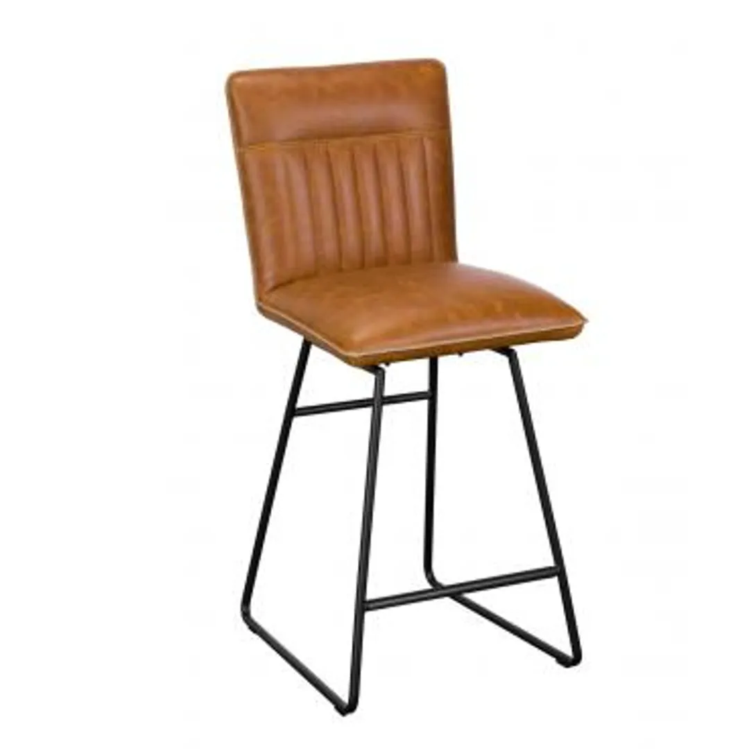Cooper Tan PU Leather Counter Dining Bar Stool (Pair)
