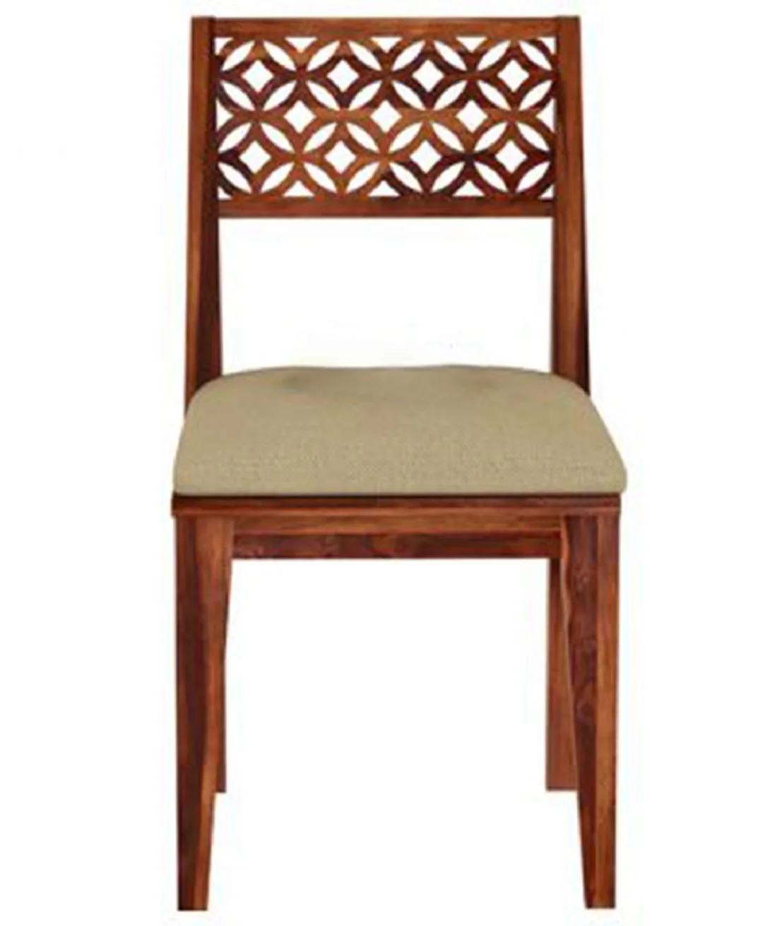 Craftswood Sheesham Wood Wooden 4 Seater CNC Dining Table for Living Room Home Wooden Dining Set and 4 Chairs with Cushion Honey Finish