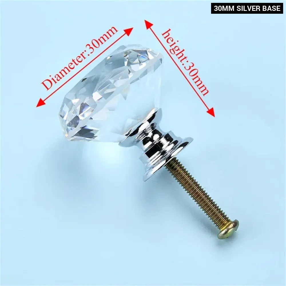 Crystal Glass Diamond Knobs for Cabinets