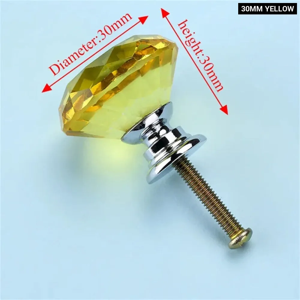 Crystal Glass Diamond Knobs for Cabinets