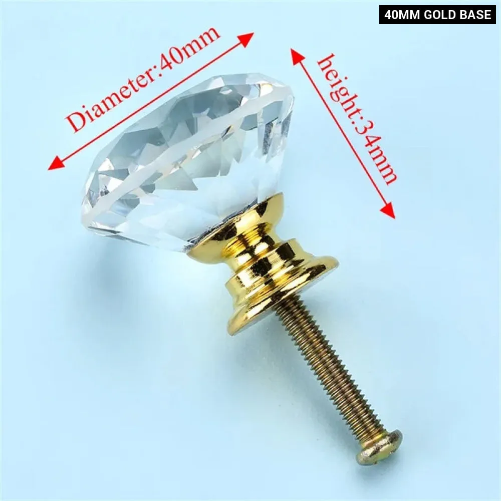 Crystal Glass Diamond Knobs for Cabinets