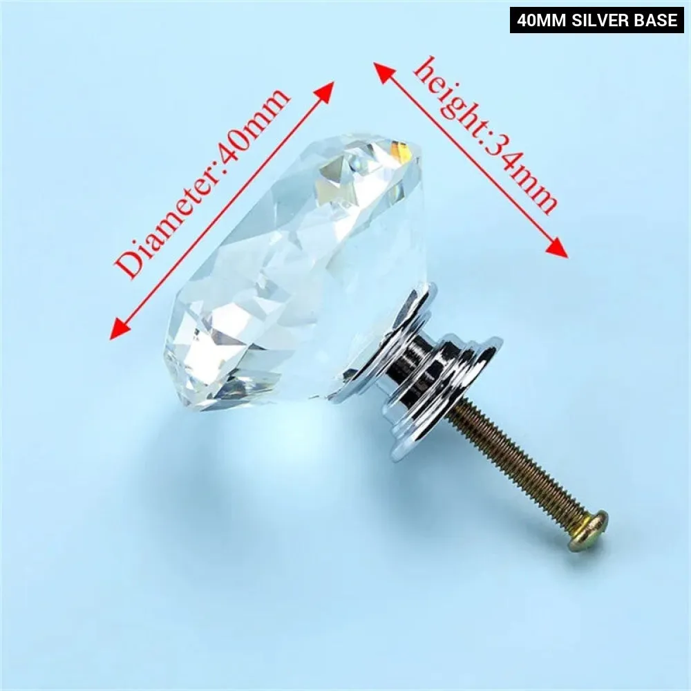 Crystal Glass Diamond Knobs for Cabinets