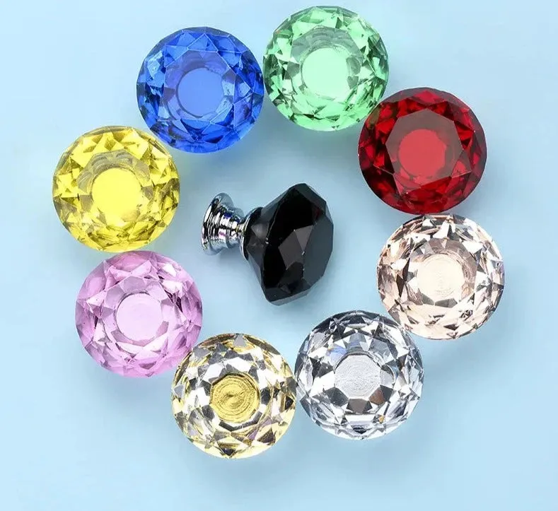 Crystal Glass Diamond Knobs for Cabinets