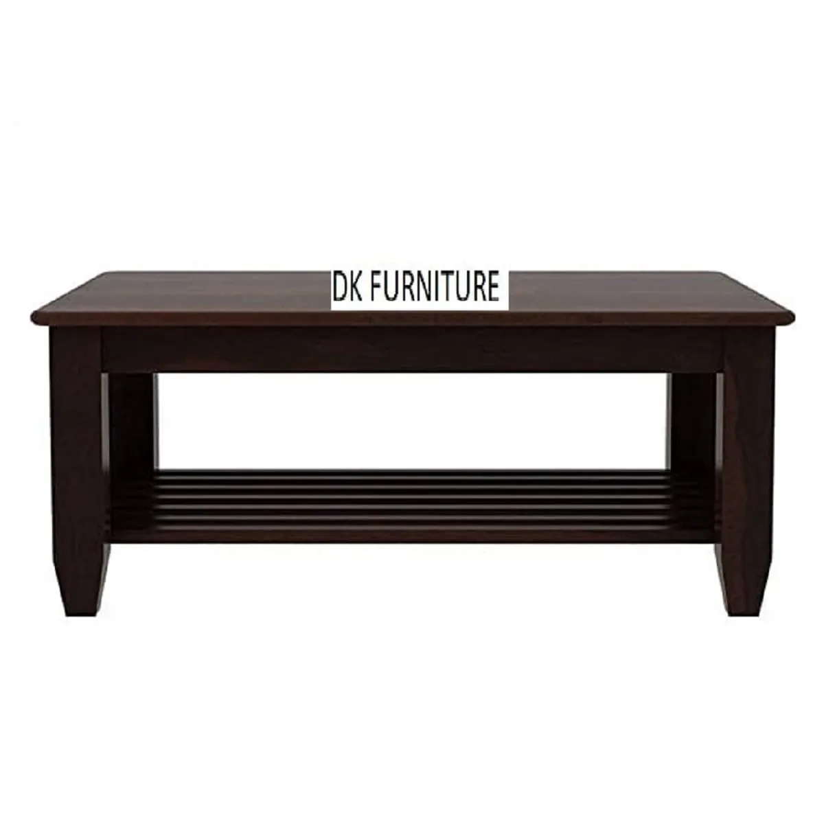DK FURNITURE Solid Sheesham Wood Coffee Table for Living Room Furniture - Walnut Finish