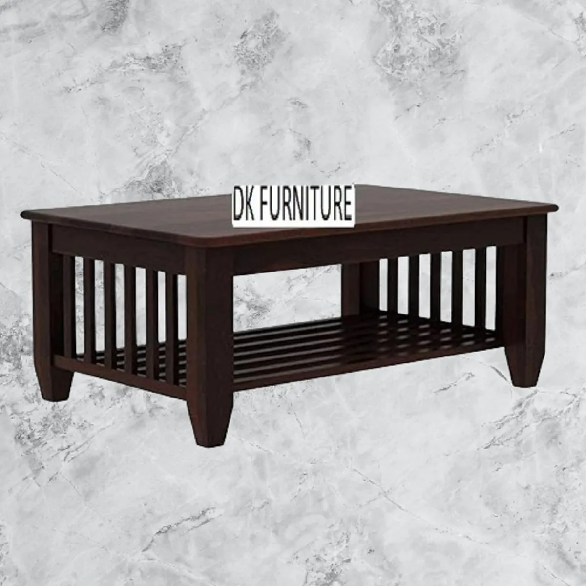 DK FURNITURE Solid Sheesham Wood Coffee Table for Living Room Furniture - Walnut Finish