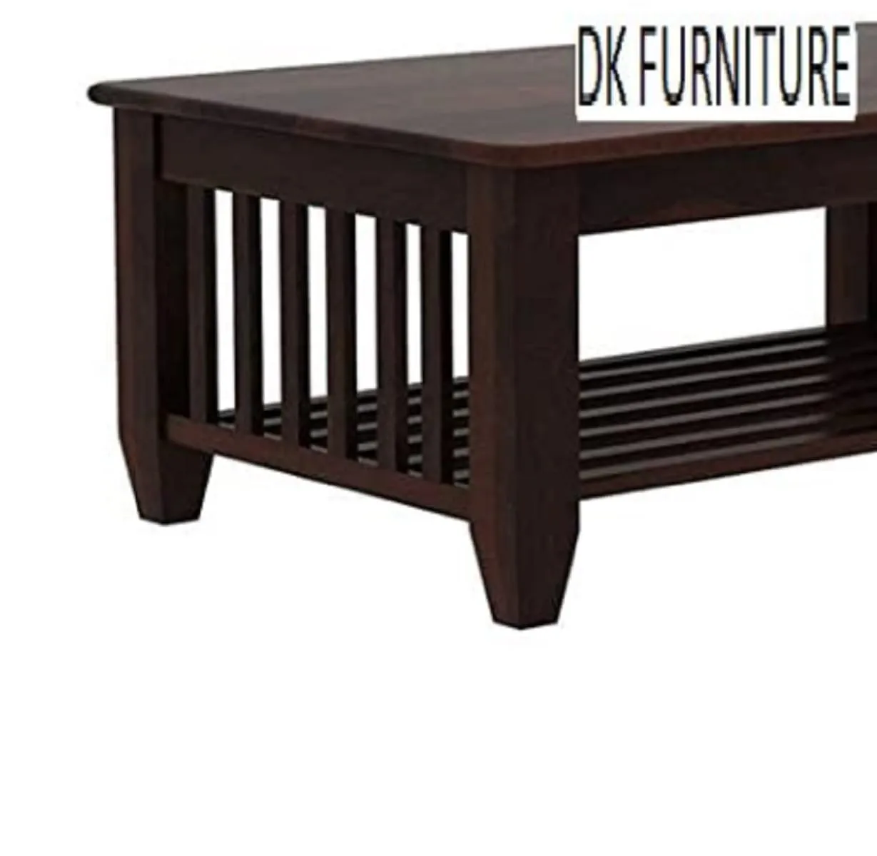 DK FURNITURE Solid Sheesham Wood Coffee Table for Living Room Furniture - Walnut Finish