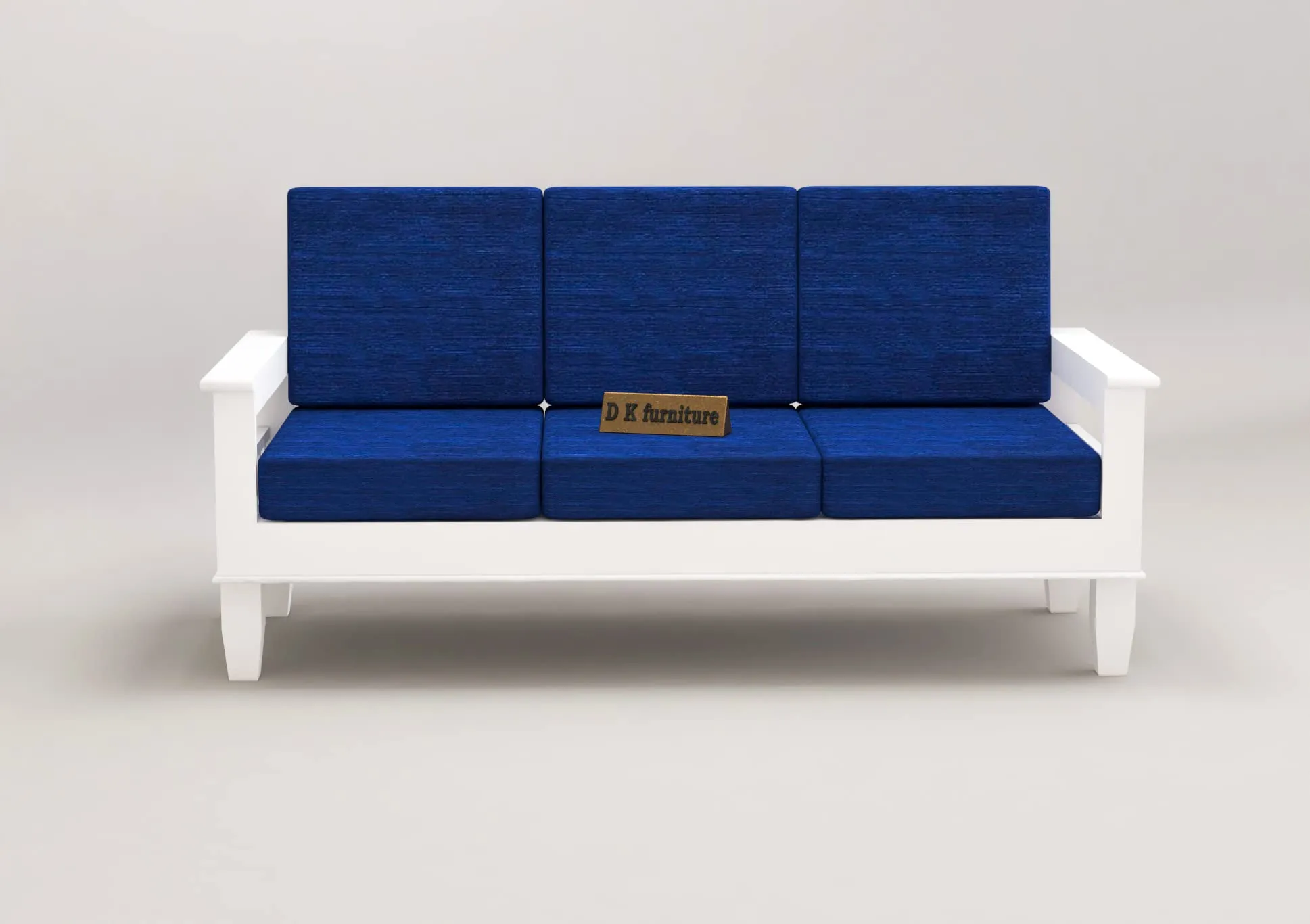 DK FURNITURE Wooden 5 Seater Sofa Set Without Coffee Table for Living Room, 3 1 1 Seater Sofa for Office & Lounge, Five Seater Sofa Sets for Home, Sheesham Wood, White Finish