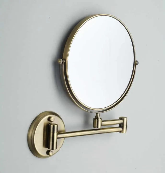 FC 8" Magnifying Mirror and 304 Grade Stainless Steel Body Two-Sided 360° Swivel Mirror/Makeup Mirror/Vanity Mirror Wall Mounted with 3X Magnification (Antique)