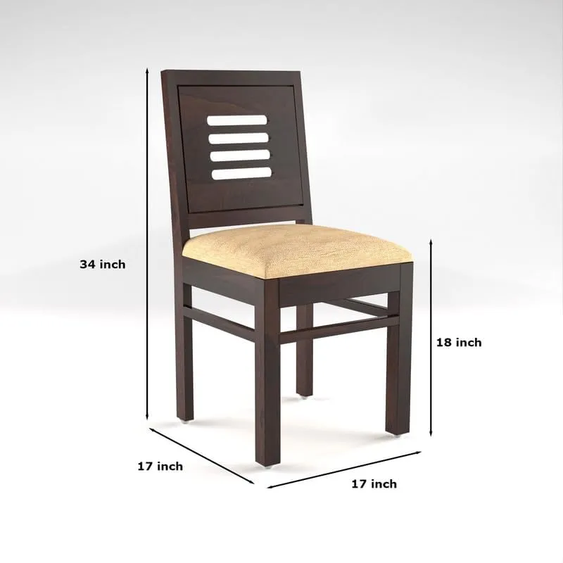 FURNESHO Solid Sheesham Wood Dining Room Sets 4 Seater Dining Table with 4 Chairs for Dining Room, Living Room, Kitchen, Hotel, Restaurant, Cafeteria (Walnut Finish)