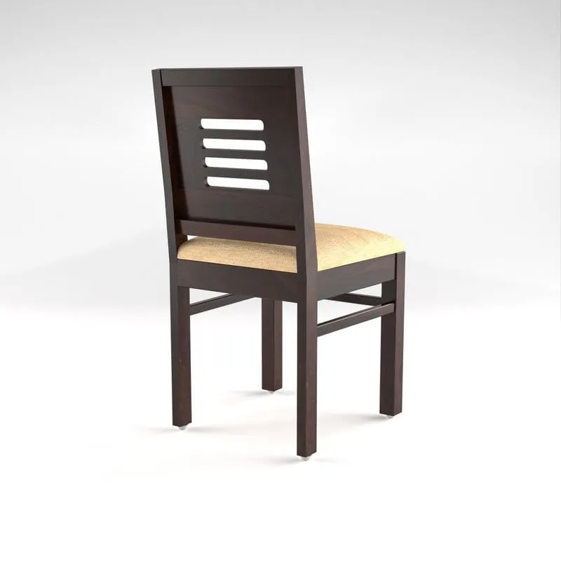 FURNESHO Solid Sheesham Wood Dining Room Sets 4 Seater Dining Table with 4 Chairs for Dining Room, Living Room, Kitchen, Hotel, Restaurant, Cafeteria (Walnut Finish)