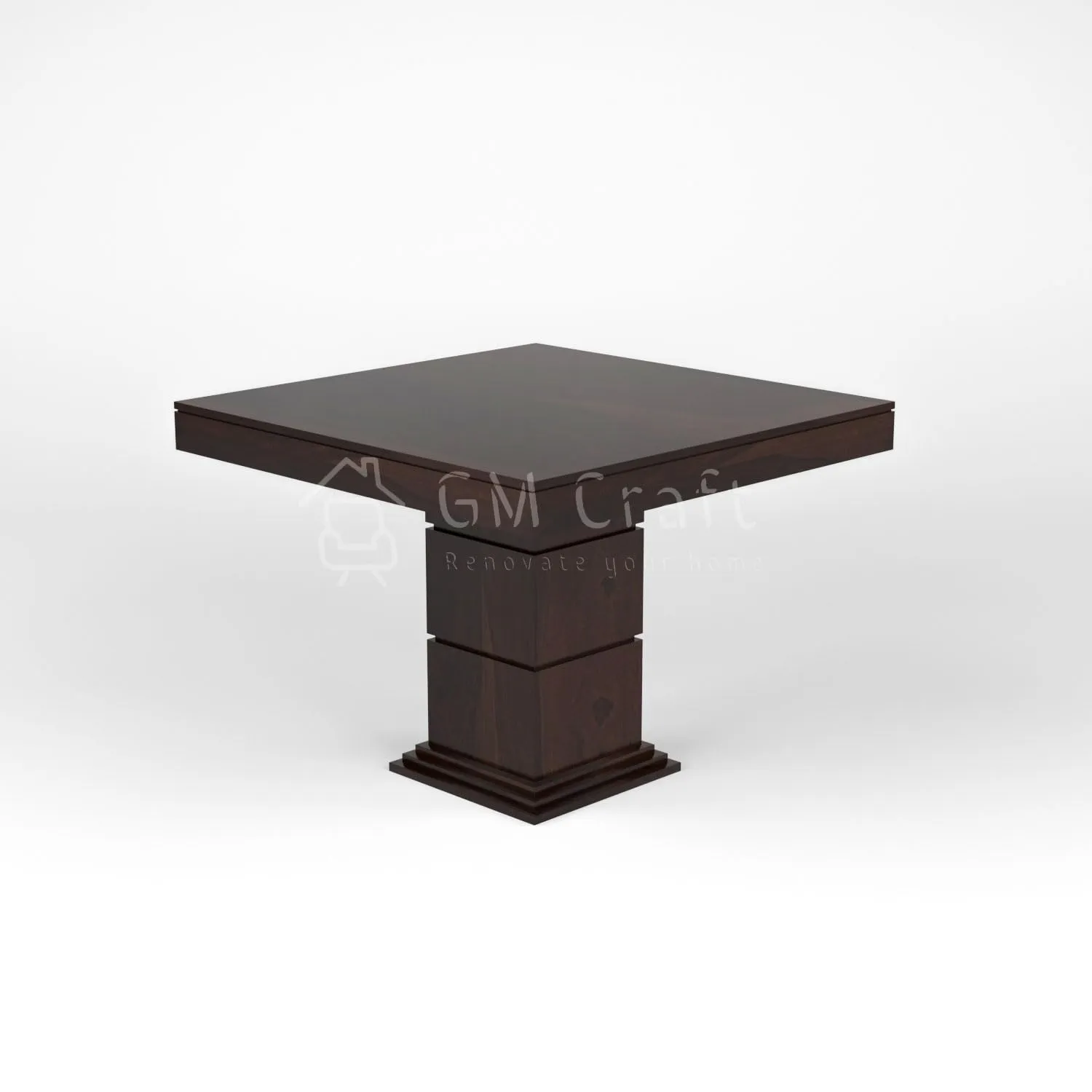 GM CRAFT Solid Sheesham Wood Dining Table 4 Seater with Chairs for Dining Room, Living Room - Walnut Finish