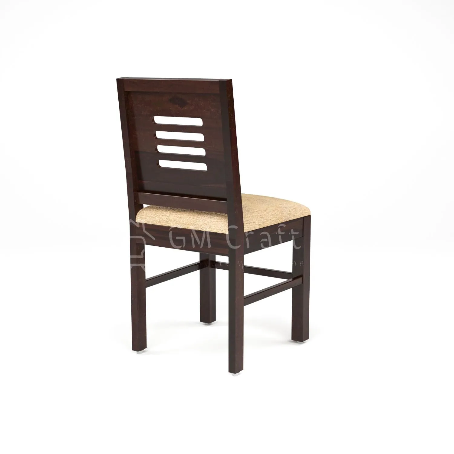 GM CRAFT Solid Sheesham Wood Dining Table 4 Seater with Chairs for Dining Room, Living Room - Walnut Finish