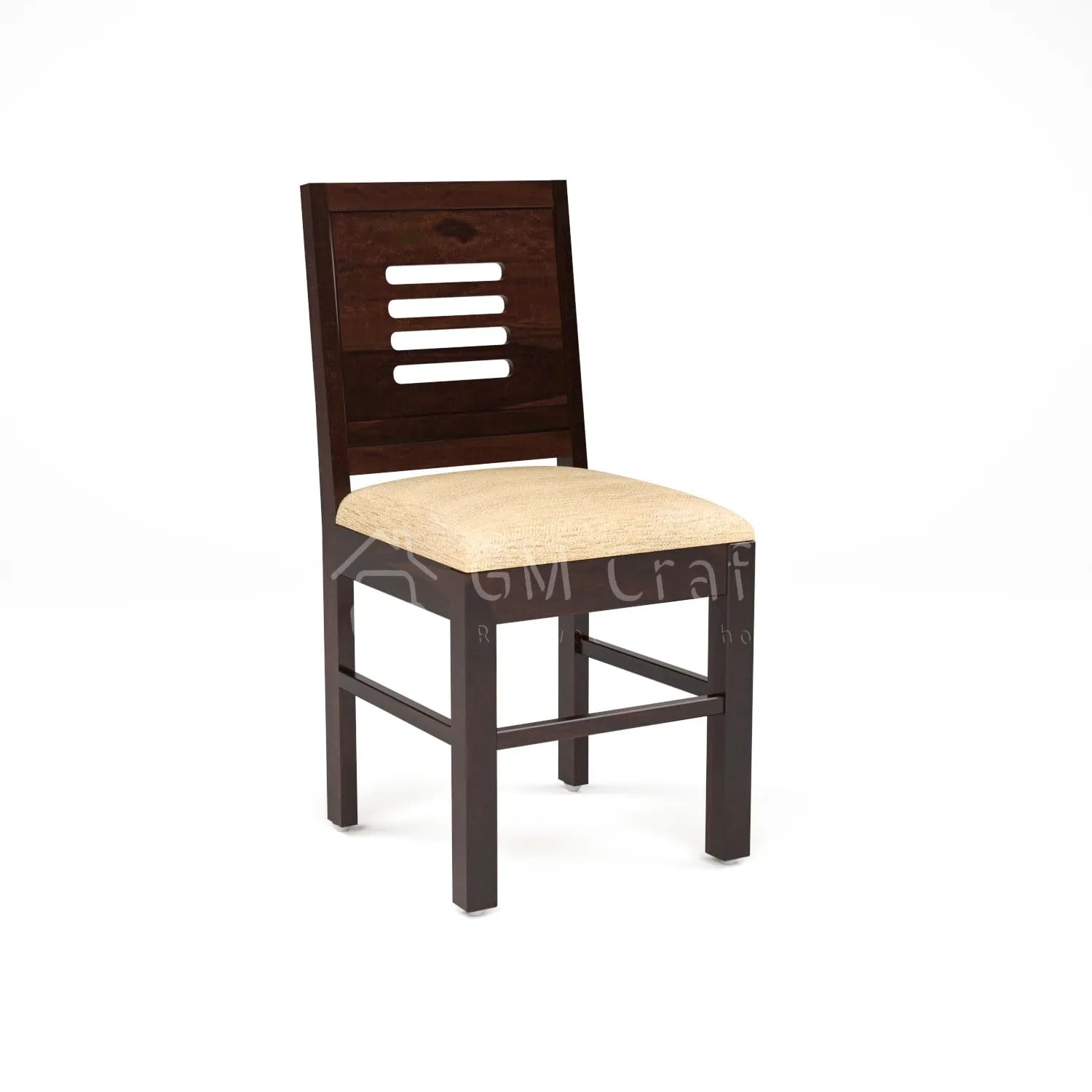 GM CRAFT Solid Sheesham Wood Dining Table 4 Seater with Chairs for Dining Room, Living Room - Walnut Finish