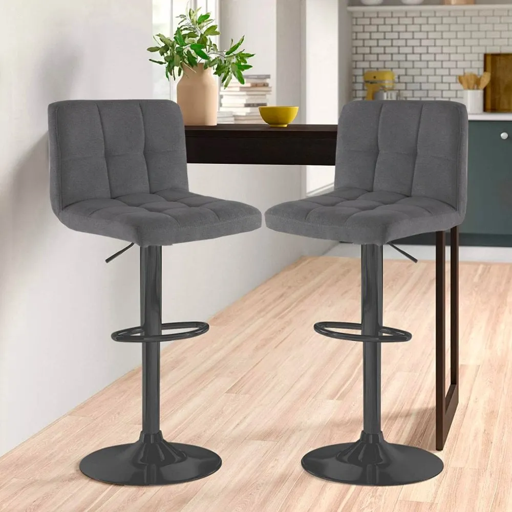 Grey Fabric Bar Stools