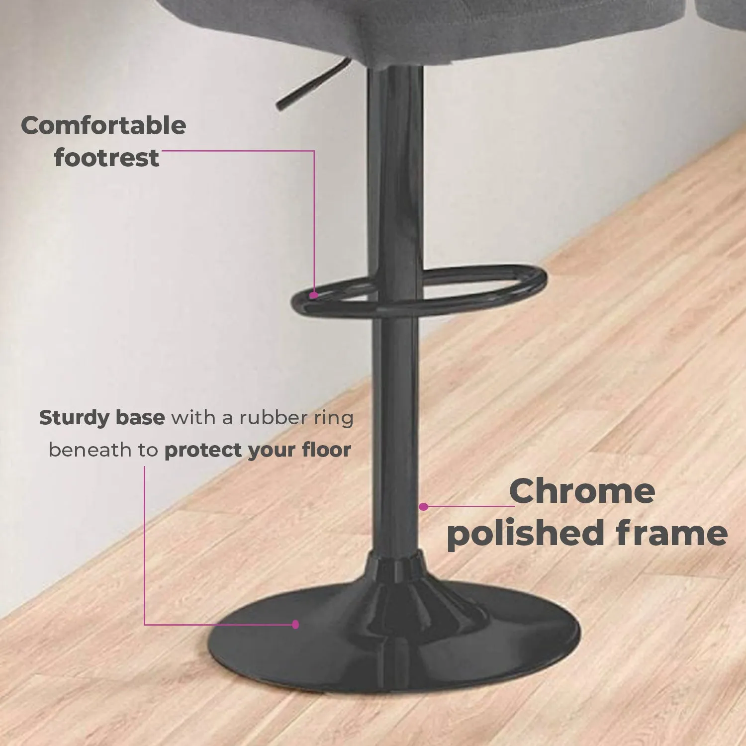 Grey Fabric Bar Stools