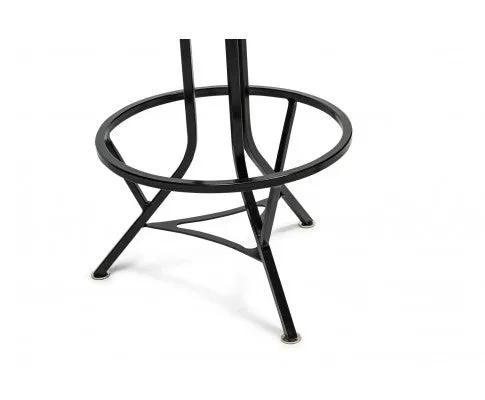 Industrial Wooden Iron Swivel Bar Stool - Black Rustic