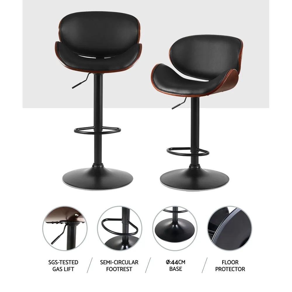 Kitchen Bar Stools Swivel Gas Lift Wooden Stool Metal Black Barstools