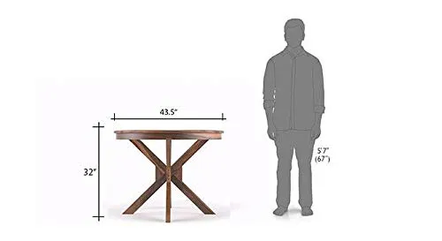 Krishna Wood Decor 4 Seater Wood Round Dining Table 4 Seater With Chairs|Round Table With 4 Chairs Set|Round Dining Table 4 Seater Wooden|4 Seater Dining Table Set|Dining Room Furniture|Teek Finish