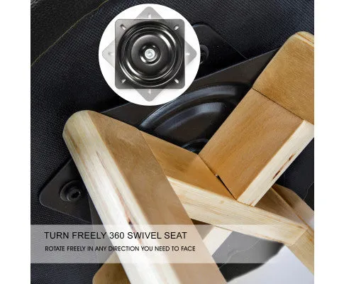 La Bella 4 Set 72cm Black Wooden Bar Stool Leila Leather