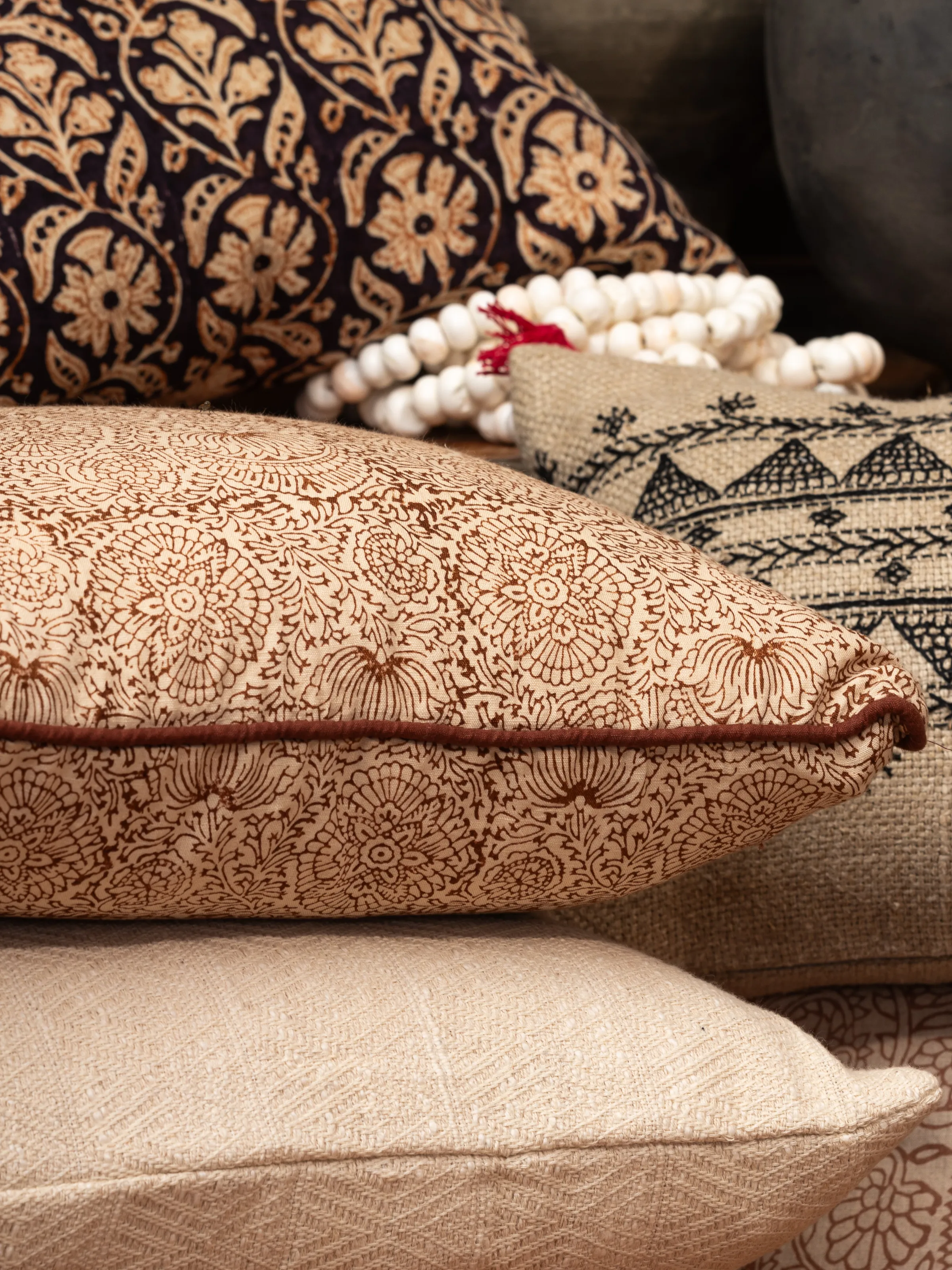 Lotus Clay Decorative Pillow Cover